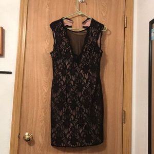 Black knee length lace dress